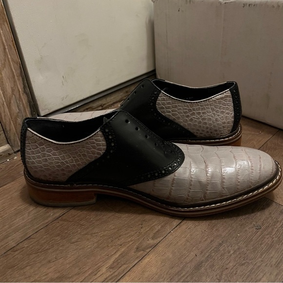 955-/Cole Haan Black:Gray Oxford Leather. Men's Dress Shoes Sz 10 Fits Like 9.5 - Picture 10 of 14